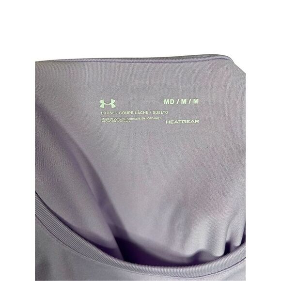 Under Armour Women's Loose Fit HeatGear T-Shirt Purple Size M Standard - Picture 2 of 3